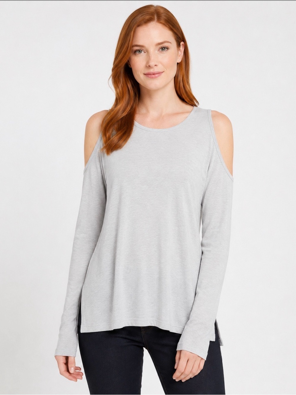 95.  Vince Camuto Women's Cold Shoulder  Kint Sweater Gray Size S